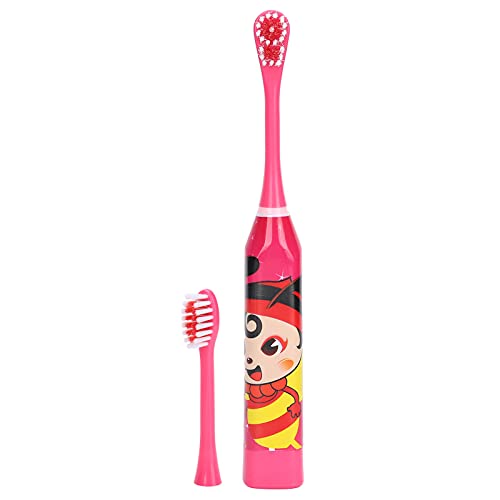 Best Electric Toothbrush for Kids - Rechargeable Children's Toothbrush with Cute Cartoon Design for Gentle Teeth Cleaning & Oral Care (Red) - Perfect for Daily Brushing Routine & Travel