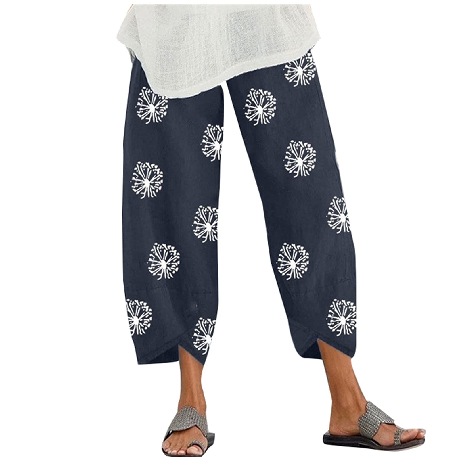 AMTF 2022 Women's High Waisted Pink Joggers - Soft Cotton Lounge Sweatpants, Ankle Length Stacked Pants for Casual Wear, Yoga, Beach & Work Outfits
