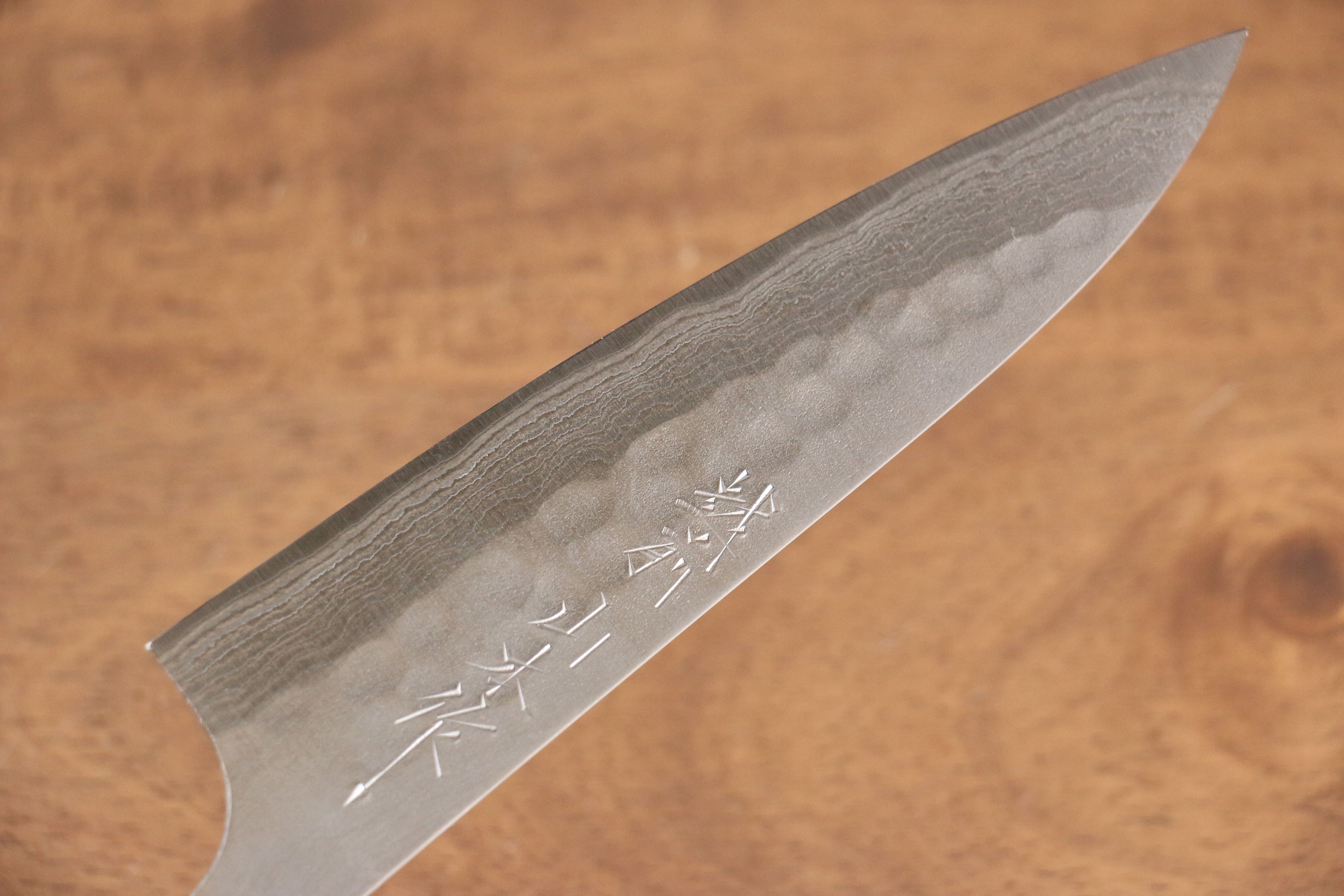 Nao Yamamoto 135mm Damascus Petty Knife - Hand Forged Silver Steel Nashiji Finish with Shitan Wood Handle - Perfect for Slicing, Peeling & Precision Kitchen Tasks