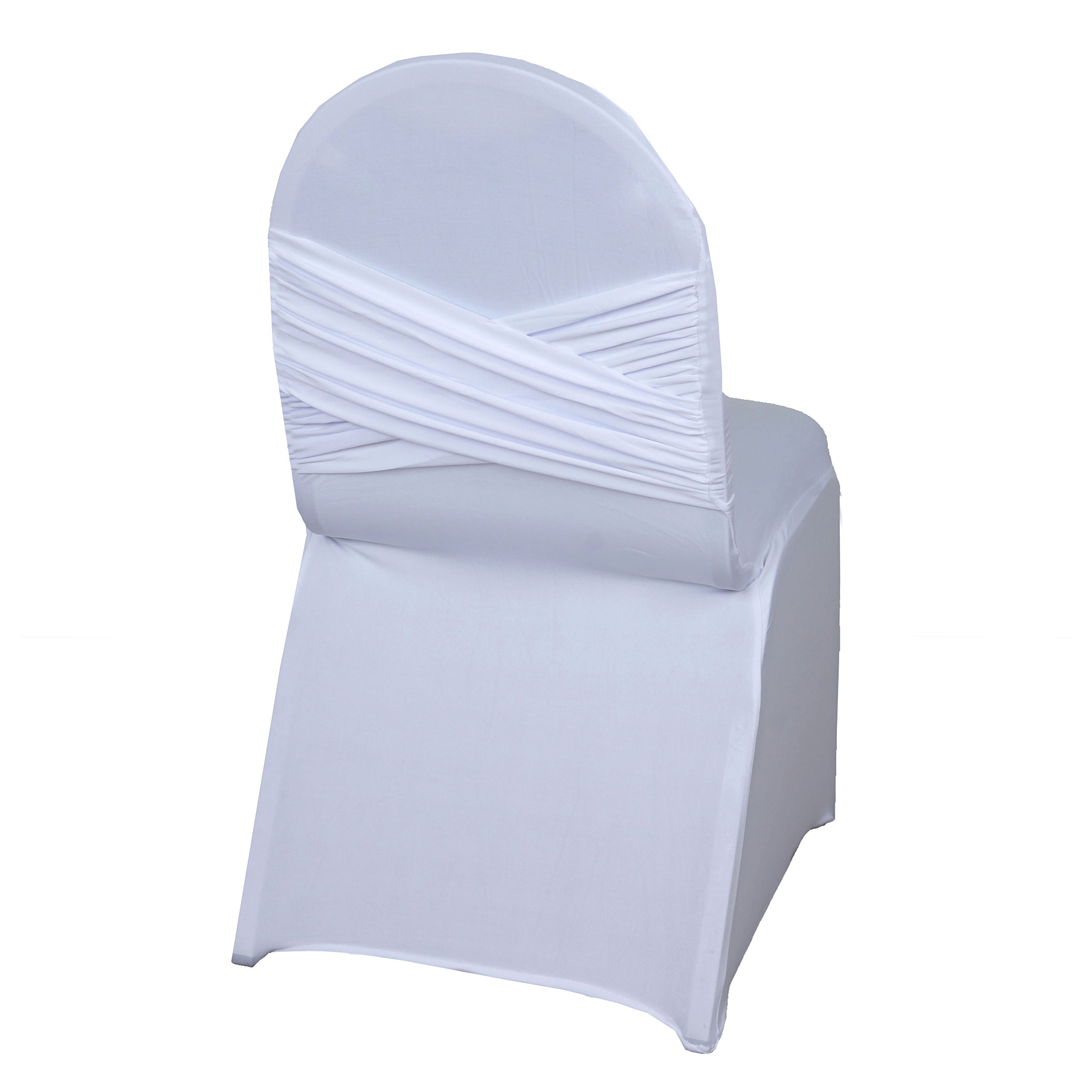 25-Pack White Spandex Stretch Chair Covers - Crisscross Design Slipcovers for Banquet, Wedding, Party & Home Decor - Fits Most Dining Chairs (Easy Wash & Wrinkle Resistant) - Perfect for Weddings, Parties, and Home Decorations