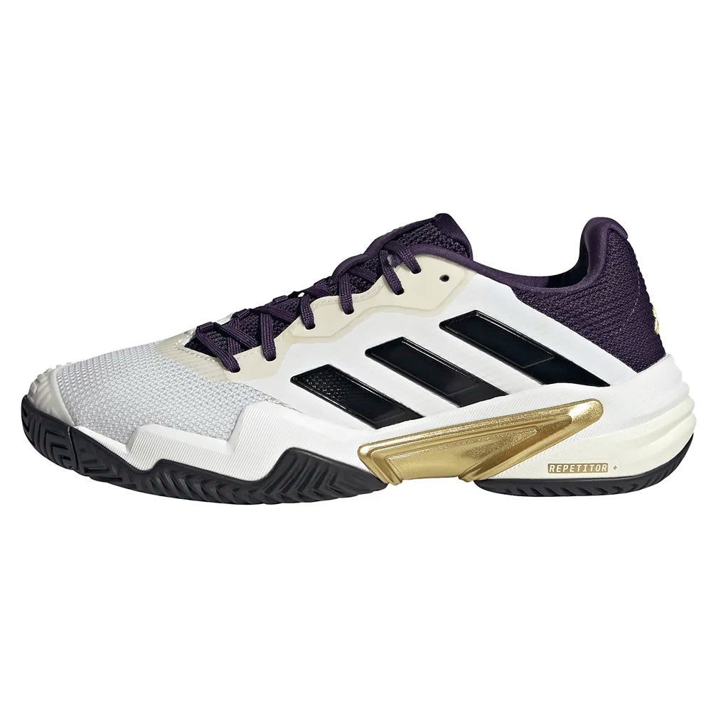 Men's Barricade 13 Tennis Shoes - White & Black Performance Court Sneakers for Competitive Play & Training