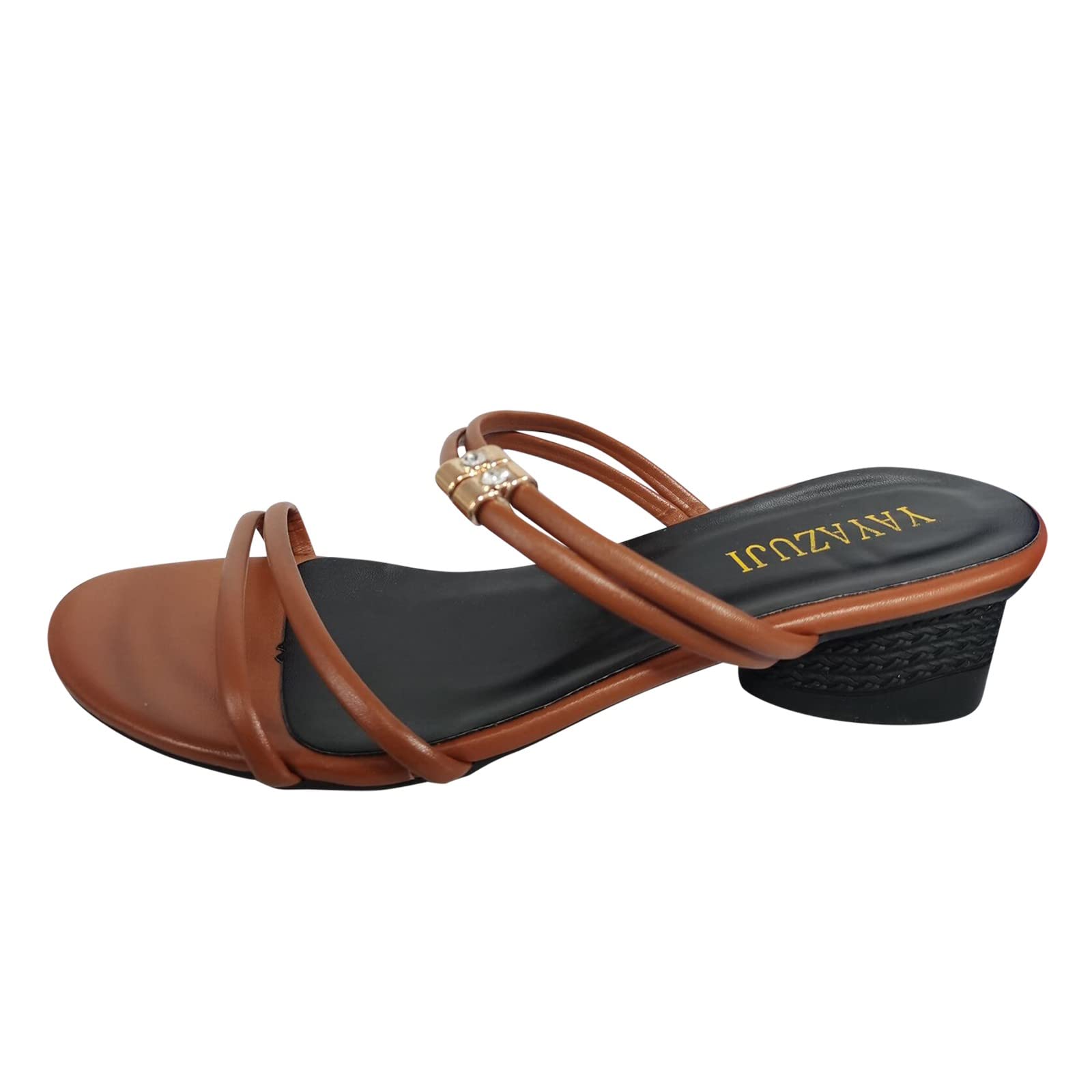 Women's Chunky Heel Rubber Sandals Size 8 - Breathable Lace-Up Casual Shoes for Summer | Beach, Pool, and Outdoor Walking Comfort