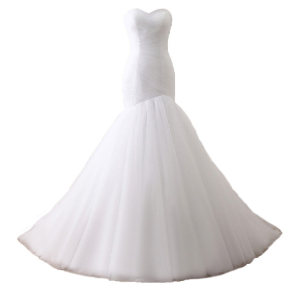 ZVOCY Plus Size Tulle Mermaid Wedding Dress - Elegant Long Bridal Gown for Evening Prom & Formal Events | Perfect for Beach Weddings, Red Carpet & Special Occasions