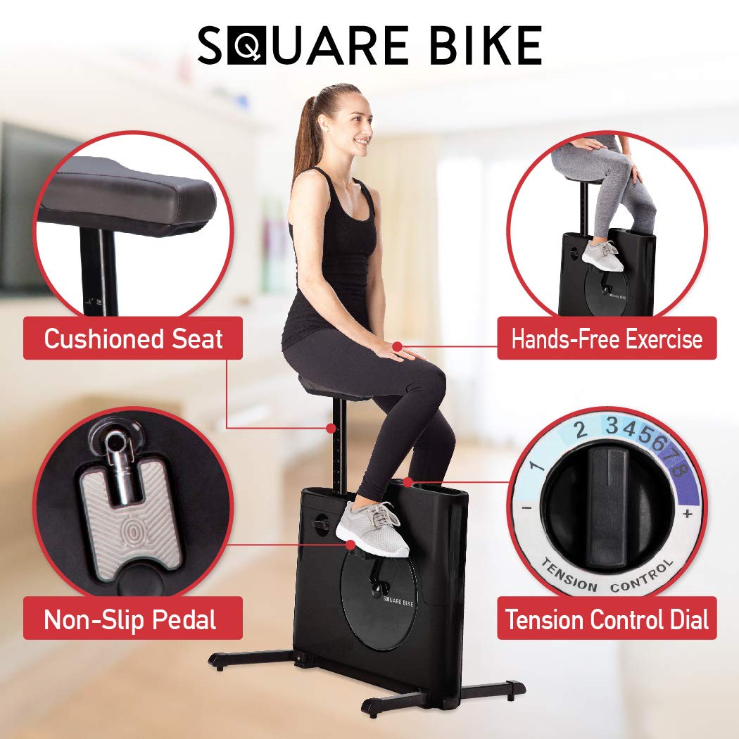 Daiwa Felicity Compact Magnetic Exercise Bike - 8 Resistance Levels, Quiet Stationary Bike for Home & Office, Under Desk Cycling for Workouts & Fitness - Perfect for Small Spaces & Indoor Cardio Training (Black)