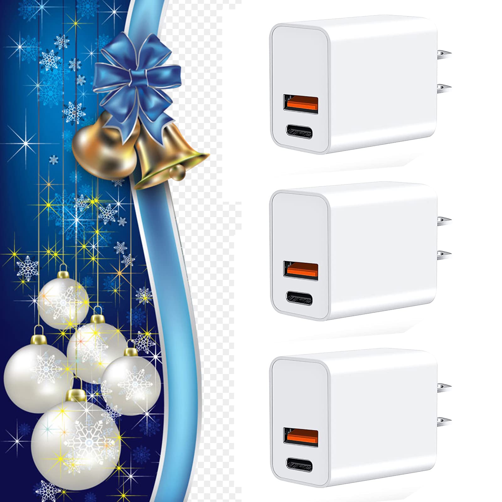 20W USB C Fast Charger 1-Pack & 2-Pack - Udaton Dual Port Wall Charger for iPhone 14/13/12 Pro Max, iPad, Apple Watch Series 8 - Compact PD Charging Adapter for Home, Office & Travel