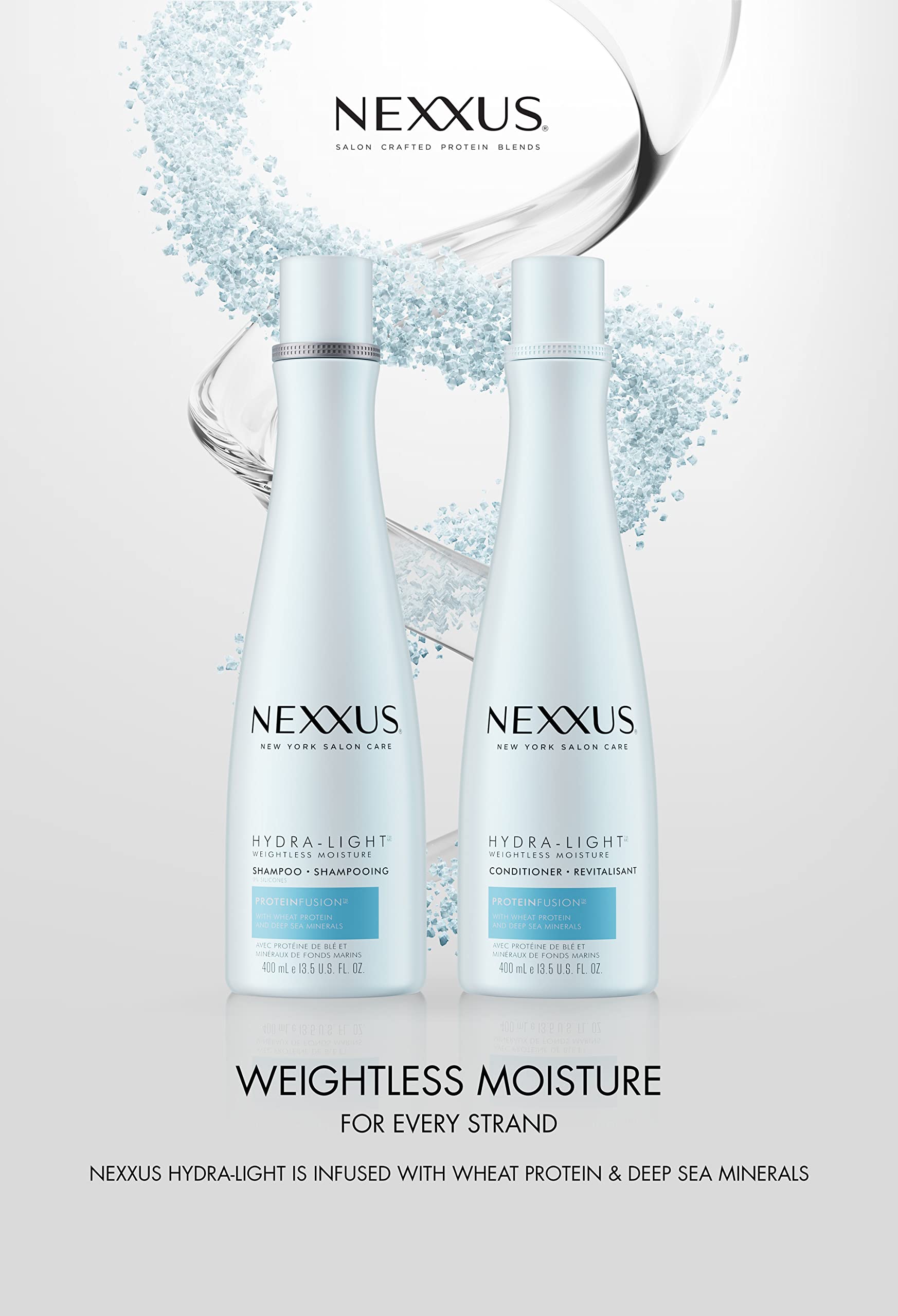 Nexxus Hydra-Light Shampoo and Conditioner Set for Oily Hair - 2 x 13.5 oz with Proteinfusion Blend | Deep Cleansing & Weightless Hydration | Perfect for Daily Hair Care Routine