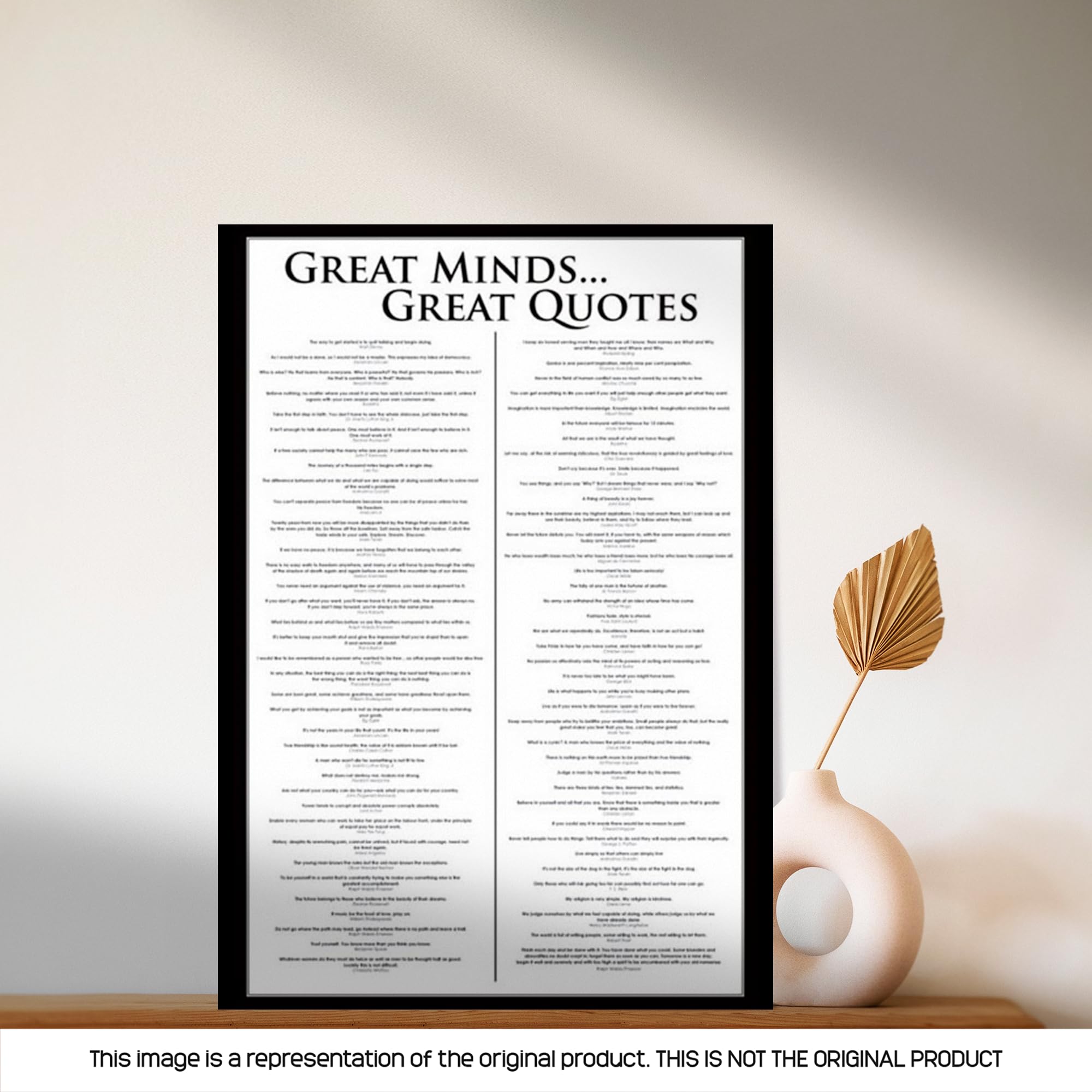 Pyramid America Motivational Canvas Wall Art - Great Minds Great Quotes Poster 24x36 Inch, Office & Meditation Room Decor - Inspirational Zen Wall Art for Home, Office & Workspace