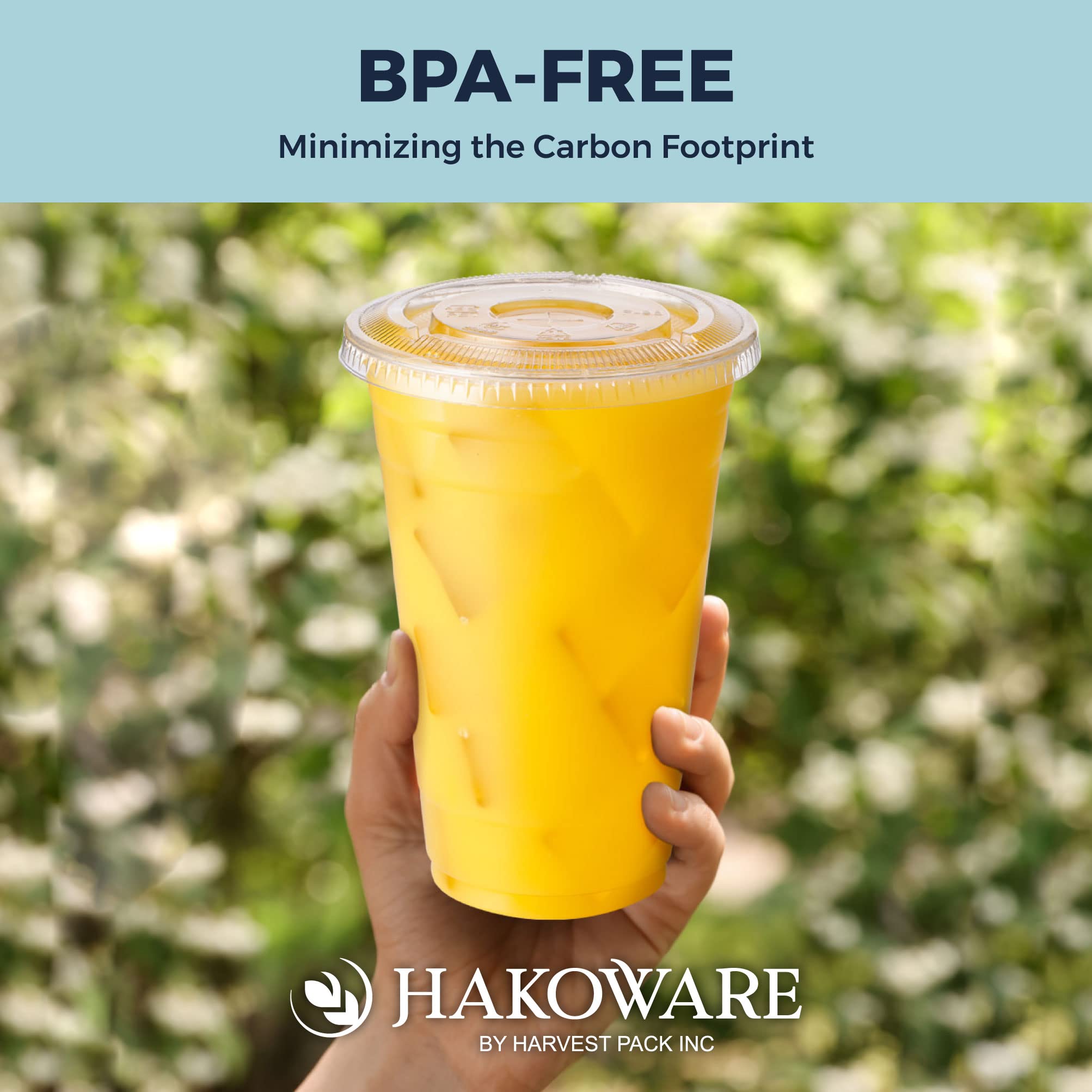 HAKOWARE by Harvest Pack 1000-Count 20oz Ultra Clear Disposable Plastic Cups - Perfect for Weddings, Parties, Cocktails, Iced Coffee & Cold Beverages - Ideal for Home Entertaining, Cafes, and Restaurants