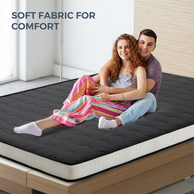 MAXYOYO 6-Inch Extra Thick Japanese Futon Mattress - Premium Diamond Quilted Floor Bed for Bedroom & Guest Room - Black - Perfect for Small Spaces, Studio Apartments & Minimalist Home Decor