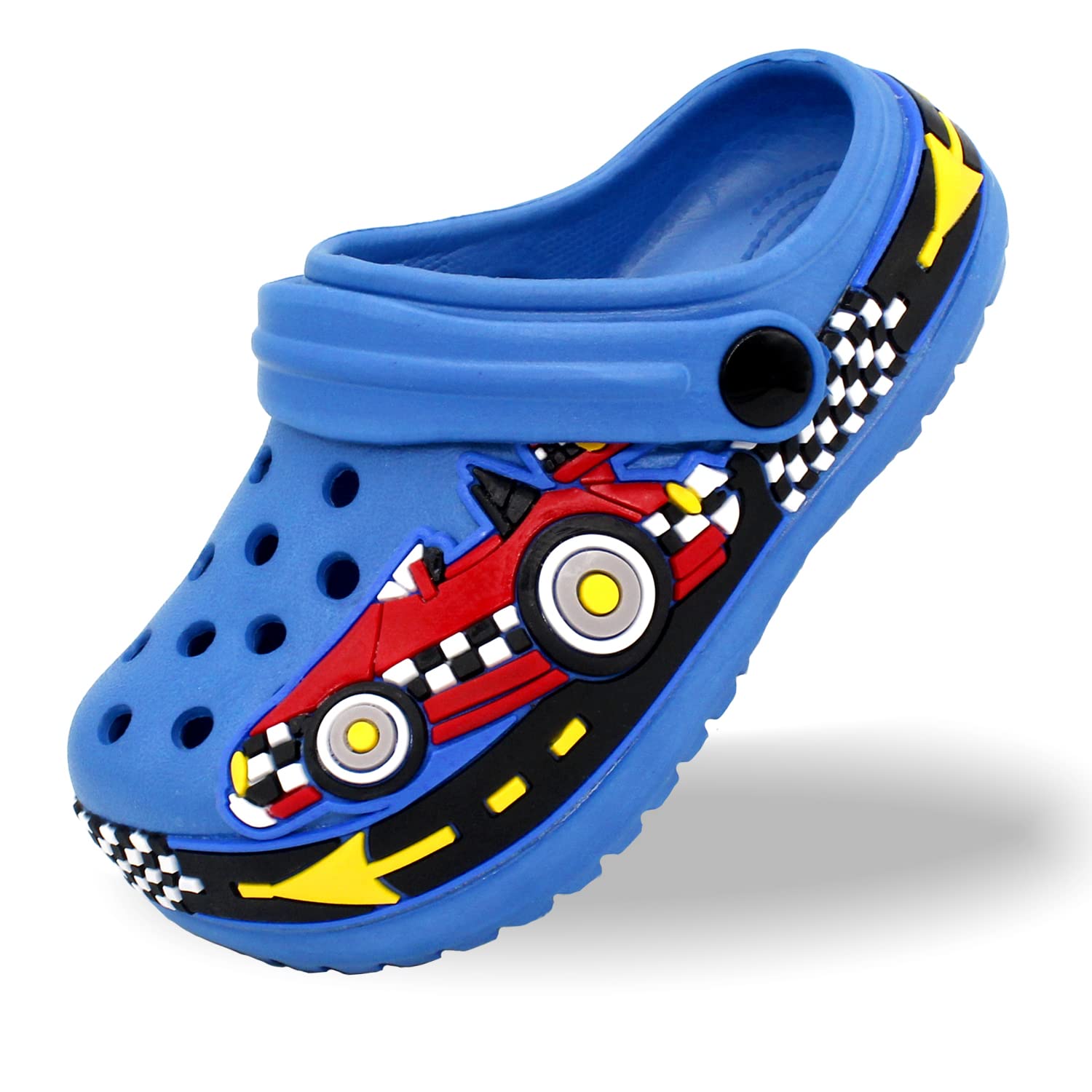 **Toddler Clogs for Boys & Girls - Cute Cartoon Excavator & Racecar EVA Slip-On Sandals | Lightweight, Breathable, Non-Slip | Indoor, Outdoor, Beach, Pool & Shower Slippers**    *(Perfect for Playtime, Beach Trips, Poolside Fun & Everyday Comfort!)*