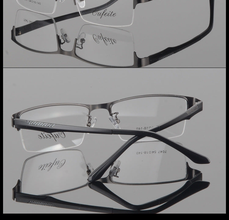 Bclear Men's Eyeglasses - Lightweight TR90 Alloy Semi-Rimless Frame S7047 | Durable & Stylish Eyewear for Work, Driving & Everyday Use