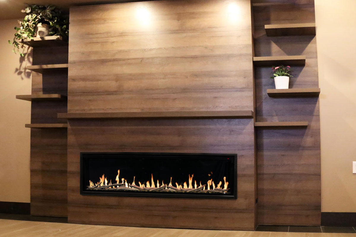 Modern Flames Allwood Fireplace Media Wall in Weathered Walnut | 60