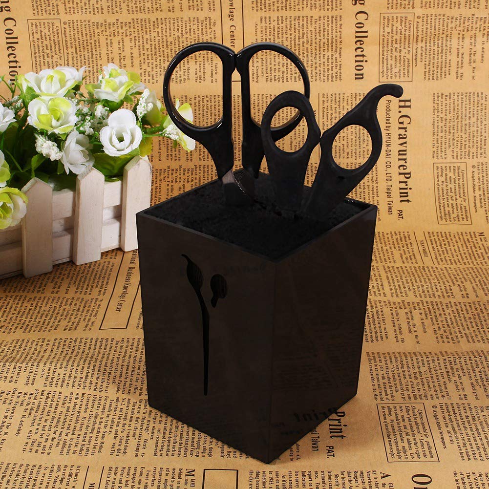 Plastic Scissor Holder Stand with Storage Box - Organizer for Hairdressing Combs & Tools | Salon, Barber Shop, Home Haircut Essentials