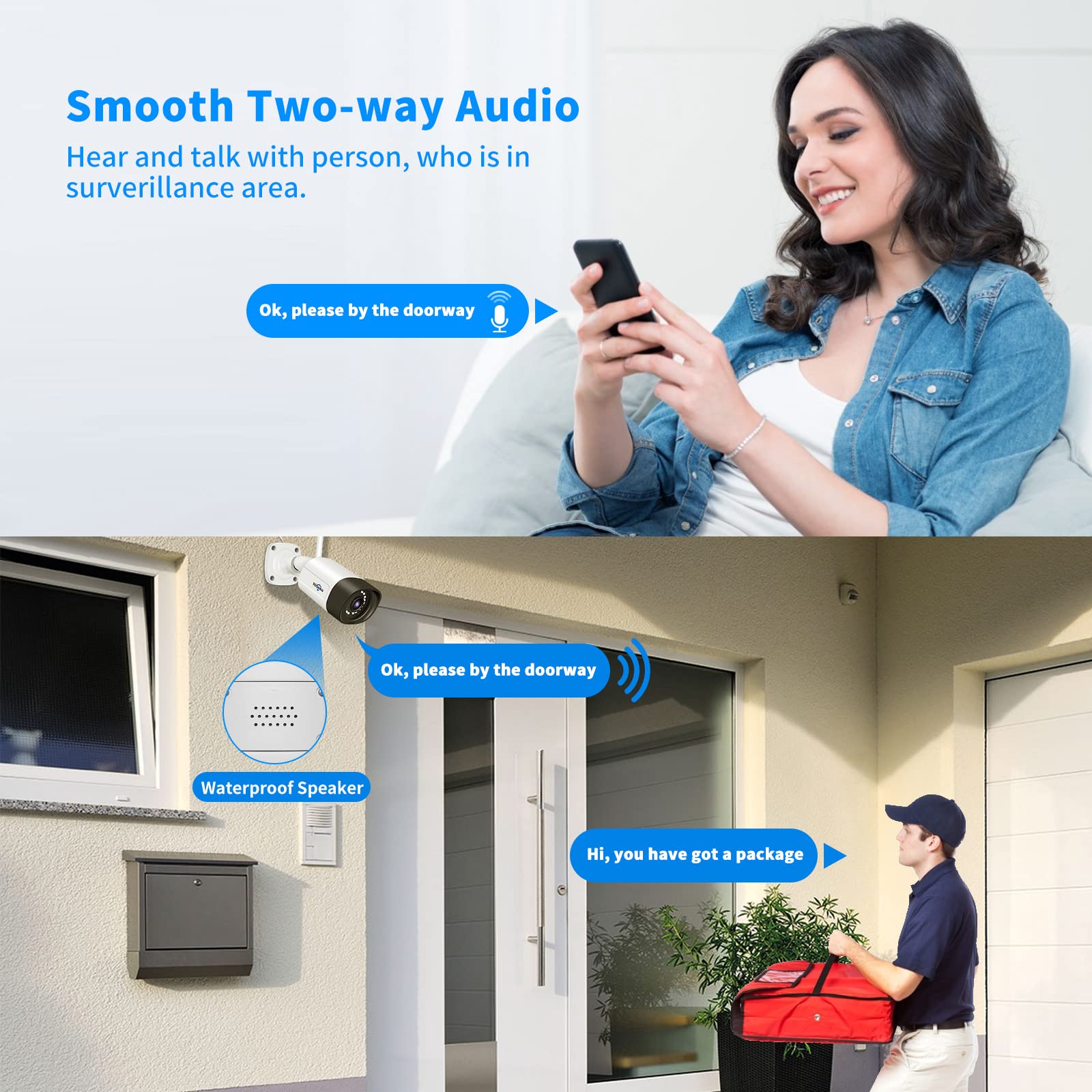 5MP Hiseeu Wireless Outdoor Security Camera System - IP66 Waterproof PTZ & Bullet Cameras with Night Vision, Motion Alerts & 1TB Storage - No Monthly Fees - Ideal for Home, Business & Property Surveillance