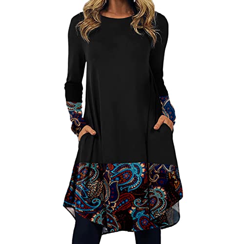 Boho Western Ethnic Women's Dresses - Casual Long Sleeve Midi Dress for Plus Size | Perfect for Festivals, Vacations & Boho Chic Outfits