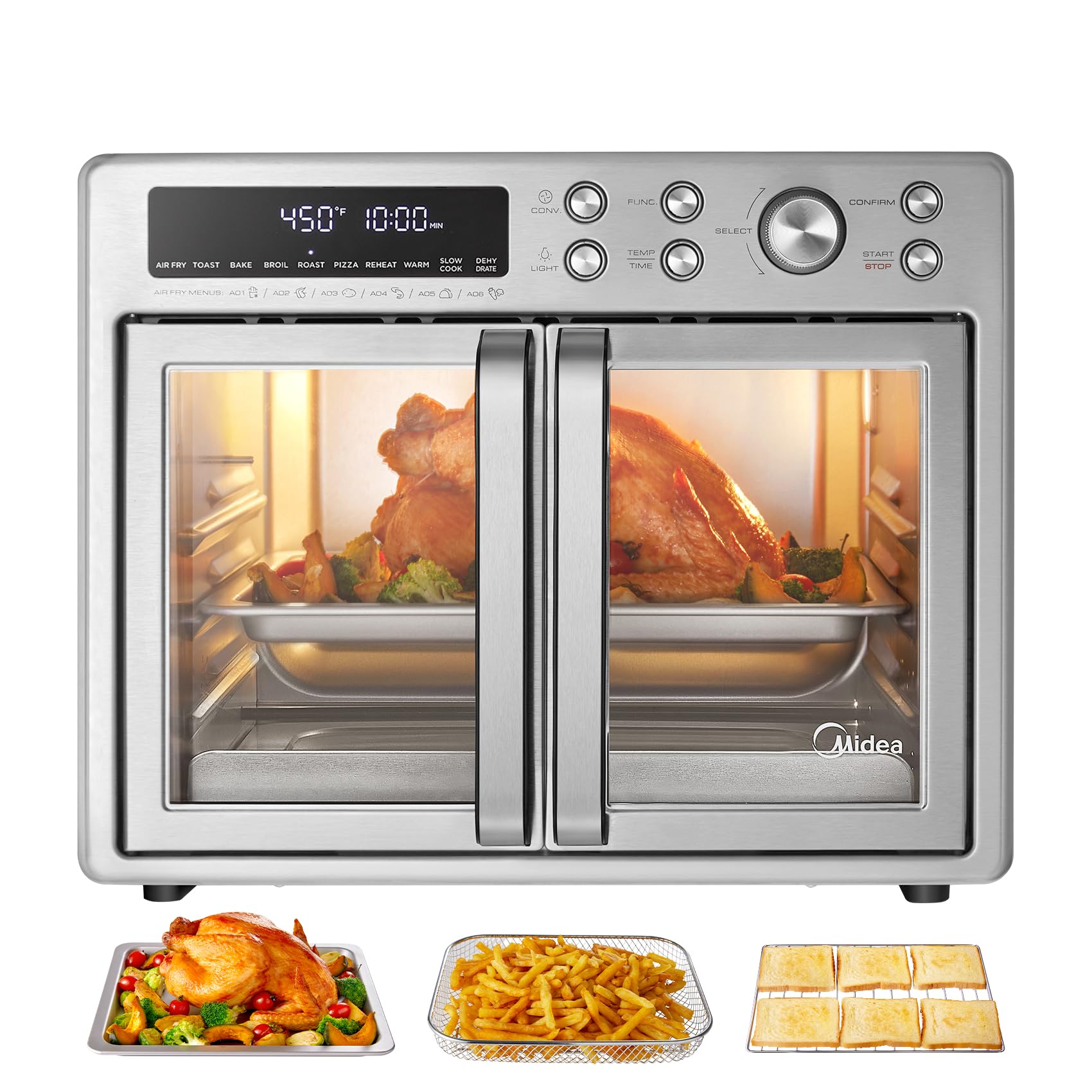 Toshiba 4-Slice French Door Toaster Oven with Convection - Countertop Toaster Oven for Baking, Broiling & Toasting - Perfect for Small Kitchens, Dorms & Apartments