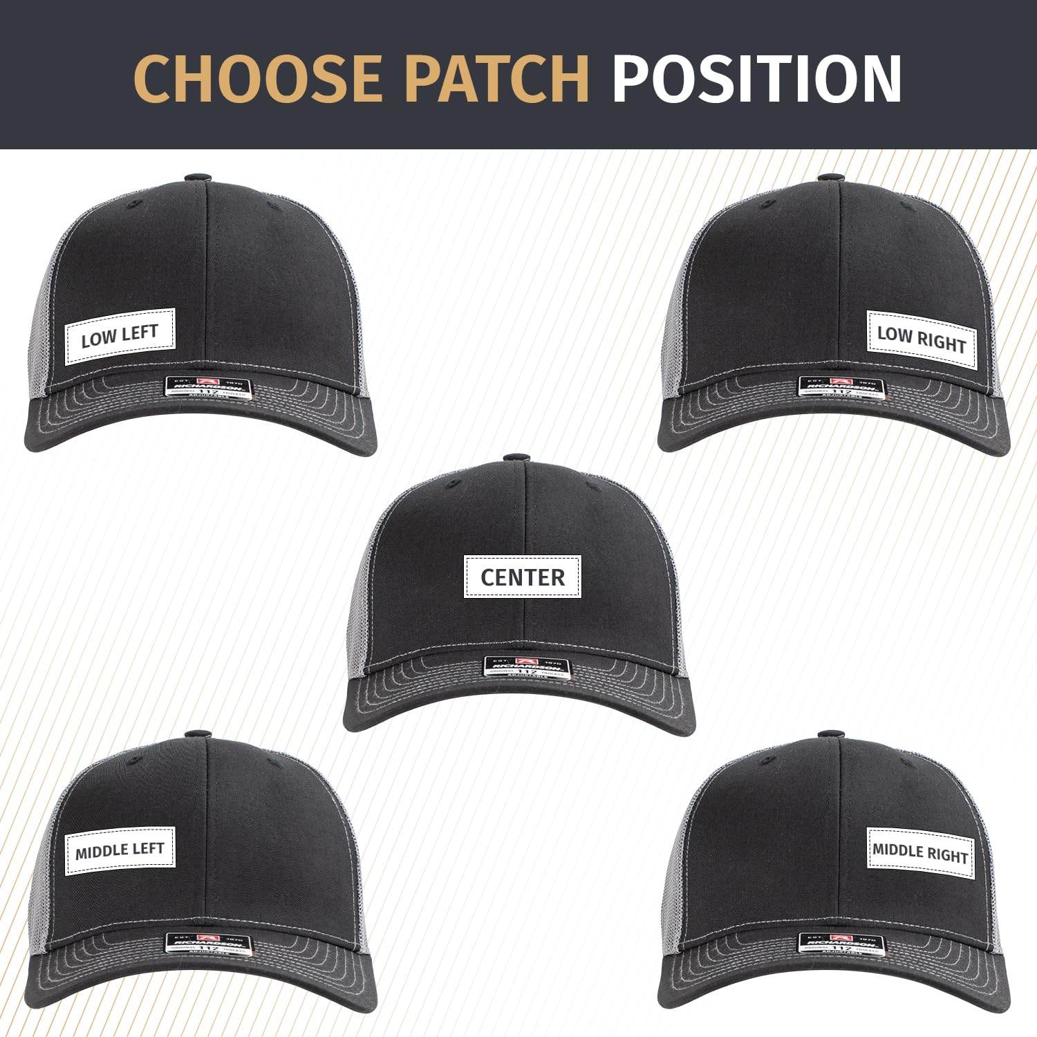 Custom Leather Patch Hat for Men - Personalized Laser Engraved Machine-Stitched Logo Trucker Cap | Adjustable Snapback Mesh Back Richardson 112 Style Hat (Charcoal/White, 6-Pack) - Perfect for Outdoor Activities, Sports Events & Brand Promotions