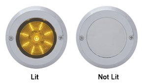 2.5 Inch Chrome Mirror Bezel for LED Truck Trailer Lights - Heavy Duty Replacement for Semi & Commercial Vehicles