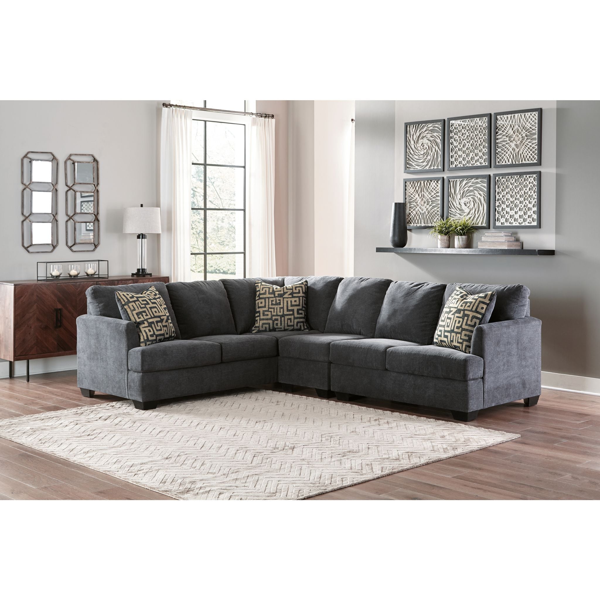 Ambrielle 3-Piece Sectional Sofa Set - Modern L-Shaped Couch with Chaise Lounge for Living Room, Family Room & Apartment Decor