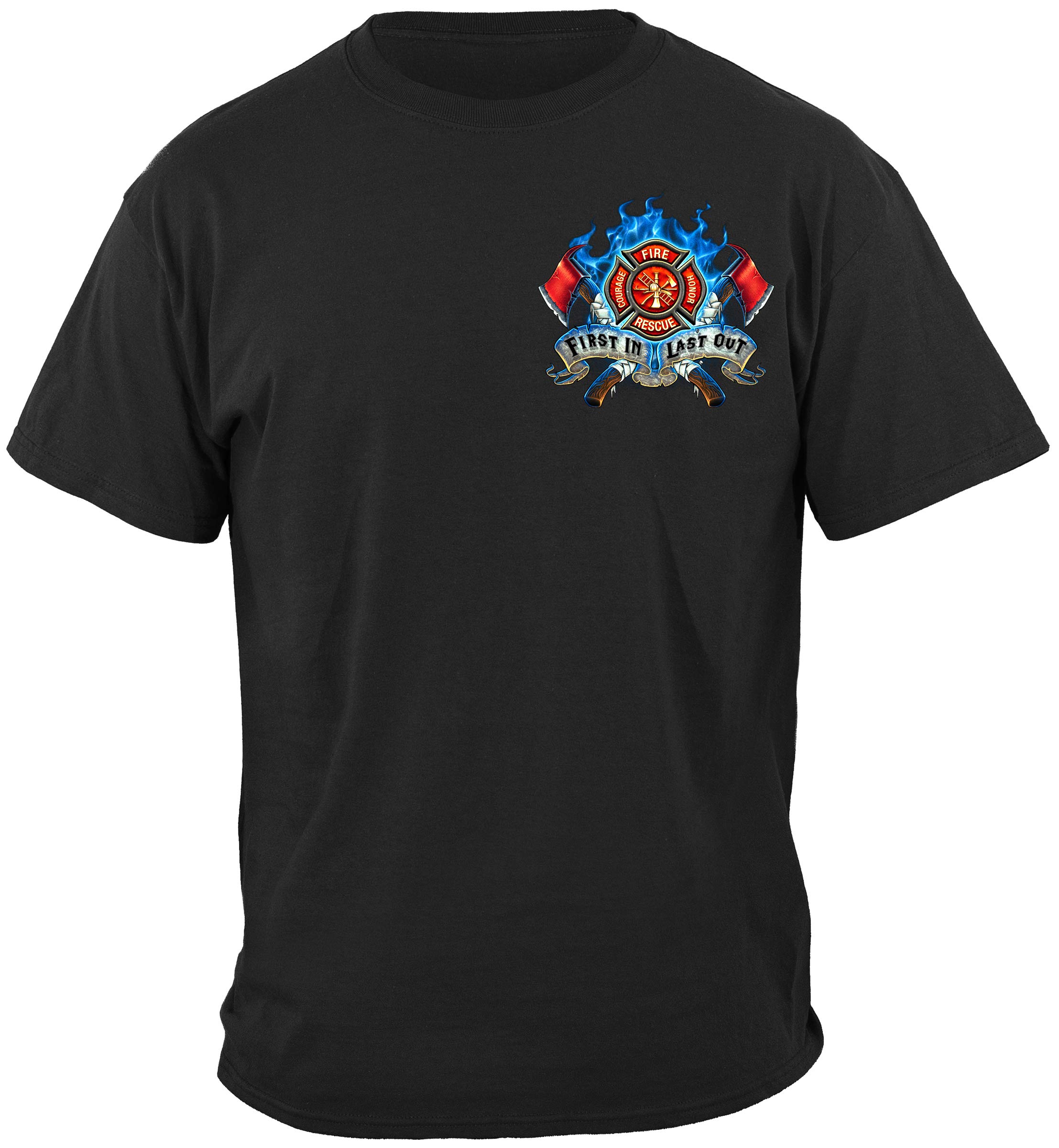 Erazor Bits Absolute Volunteer Firefighter Navy Shirt - Durable Firefighter Gifts for Men, First Responder Apparel for Work, Training & Community Events