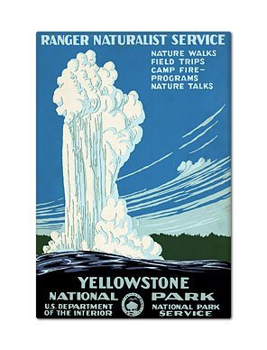 Yellowstone National Park Vintage Travel Poster Fridge Magnet - Retro Souvenir for Refrigerator, Office & Home Decor
