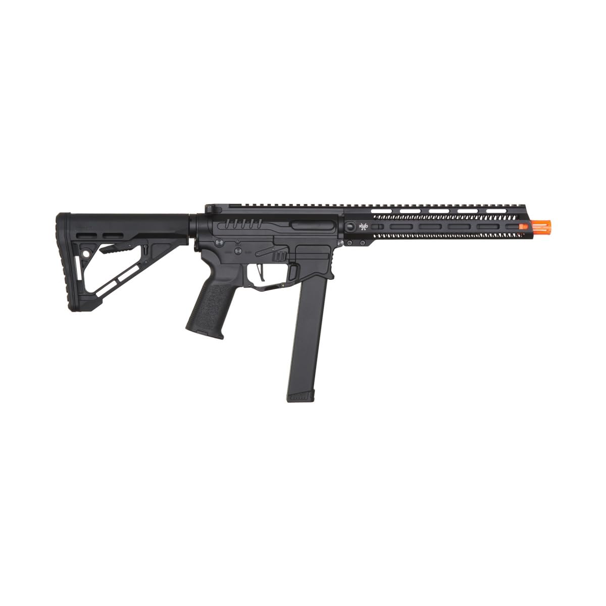 R&D Precision Licensed PW9 Mod 1 Airsoft Rifle with Adjustable Short/Long Rail & Delta Tactical Stock - Perfect for Milsim, Airsoft Battles & Tactical Training