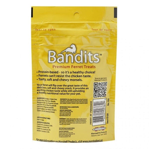 Premium Ferret Treats - Marshall Bandits Chicken Flavor | Healthy Snacks for Ferrets | Perfect for Training & Bonding with Your Pet
