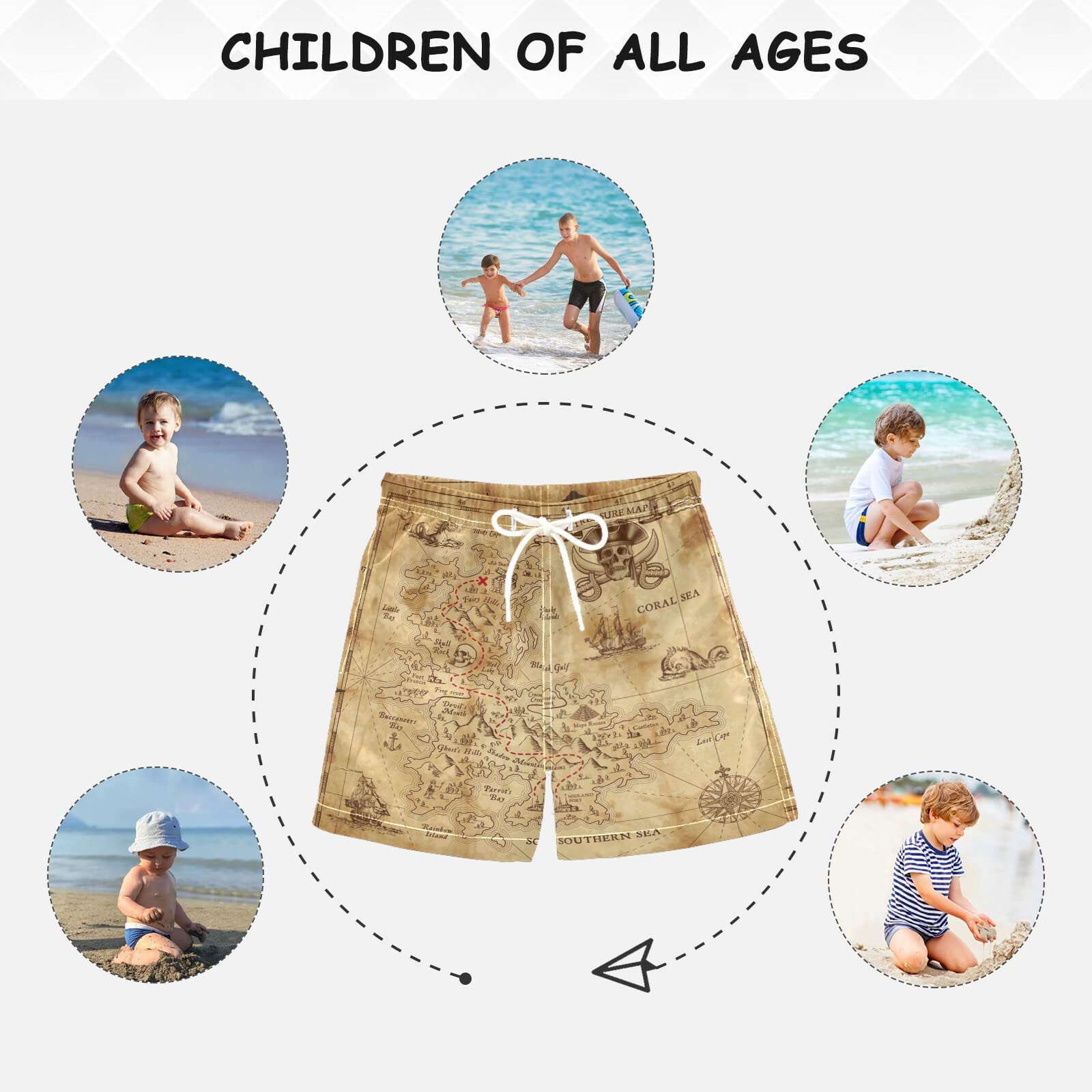 **Boys Swim Trunks - Leopard Print Quick-Dry Board Shorts for Kids & Toddlers | Beach, Pool & Summer Water Play**