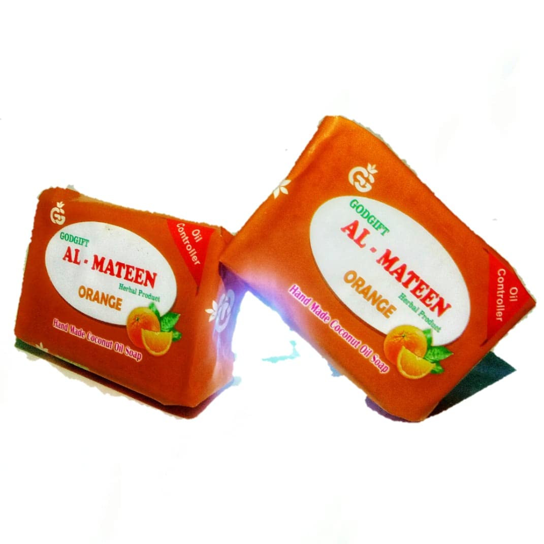 AL MATEEN Coconut Oil & Orange Soap - Natural Moisturizing Bar for Dry Skin, Handmade with Organic Ingredients - Perfect for Daily Cleansing, Aromatherapy & Relaxation
