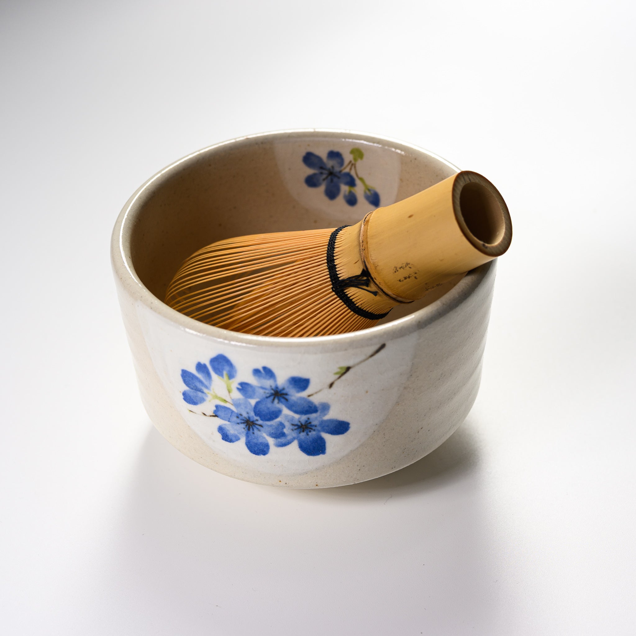 Premium Matcha Bowl - Handcrafted Blue Bloom Ceramic Tea Set for Japanese Tea Ceremony | Authentic Chawan for Matcha Green Tea Lovers | Perfect for Zen Meditation & Gift Giving