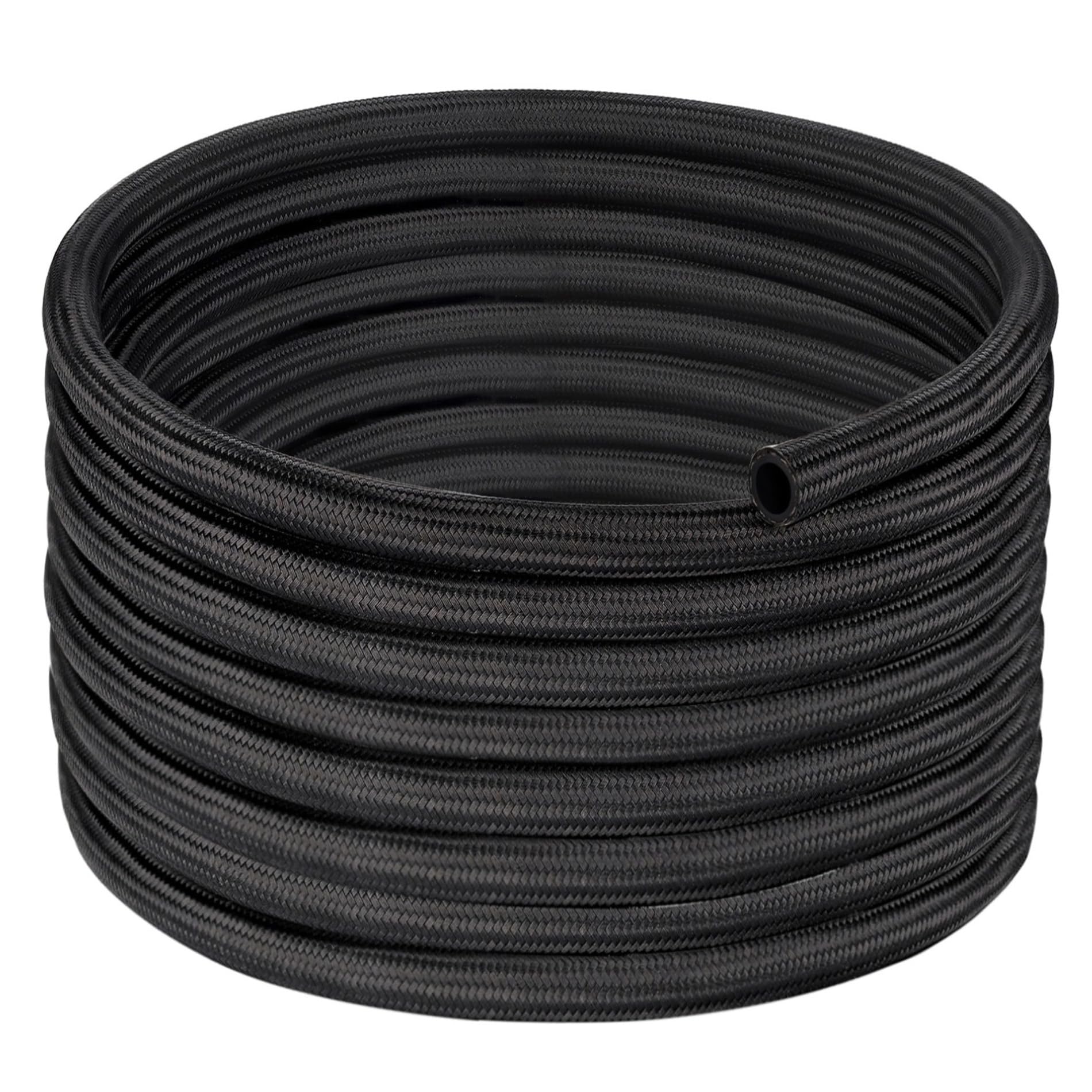 EVIL ENERGY AN10 Braided Fuel Hose - 10FT Black Nylon CPE Fuel Line for High Performance Cars, Racing, and Automotive Upgrades | Perfect for Fuel System Modifications and Engine Tuning