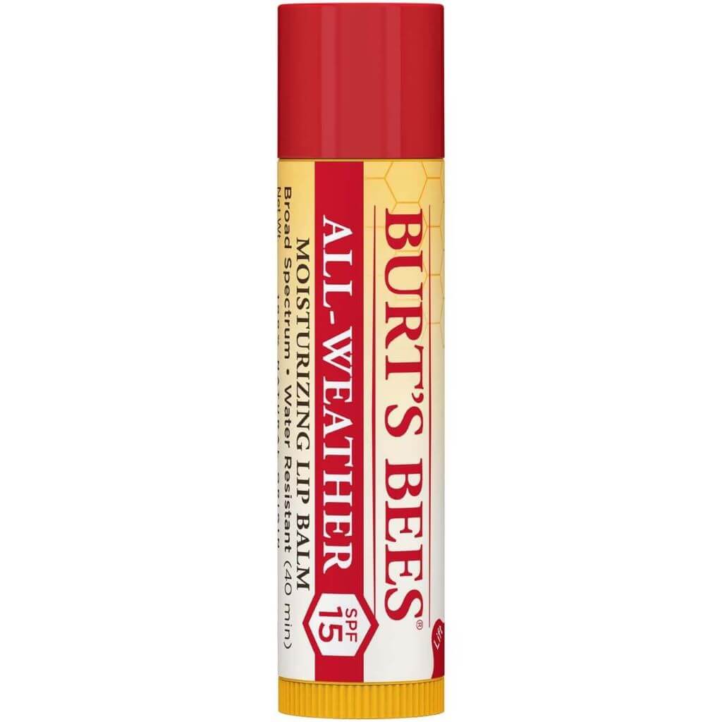 Burt's Bees All Weather SPF 15 Moisturizing Lip Balm - Hydrating & Sun Protection for Dry, Chapped Lips - Perfect for Outdoor Activities, Hiking, and Winter Care