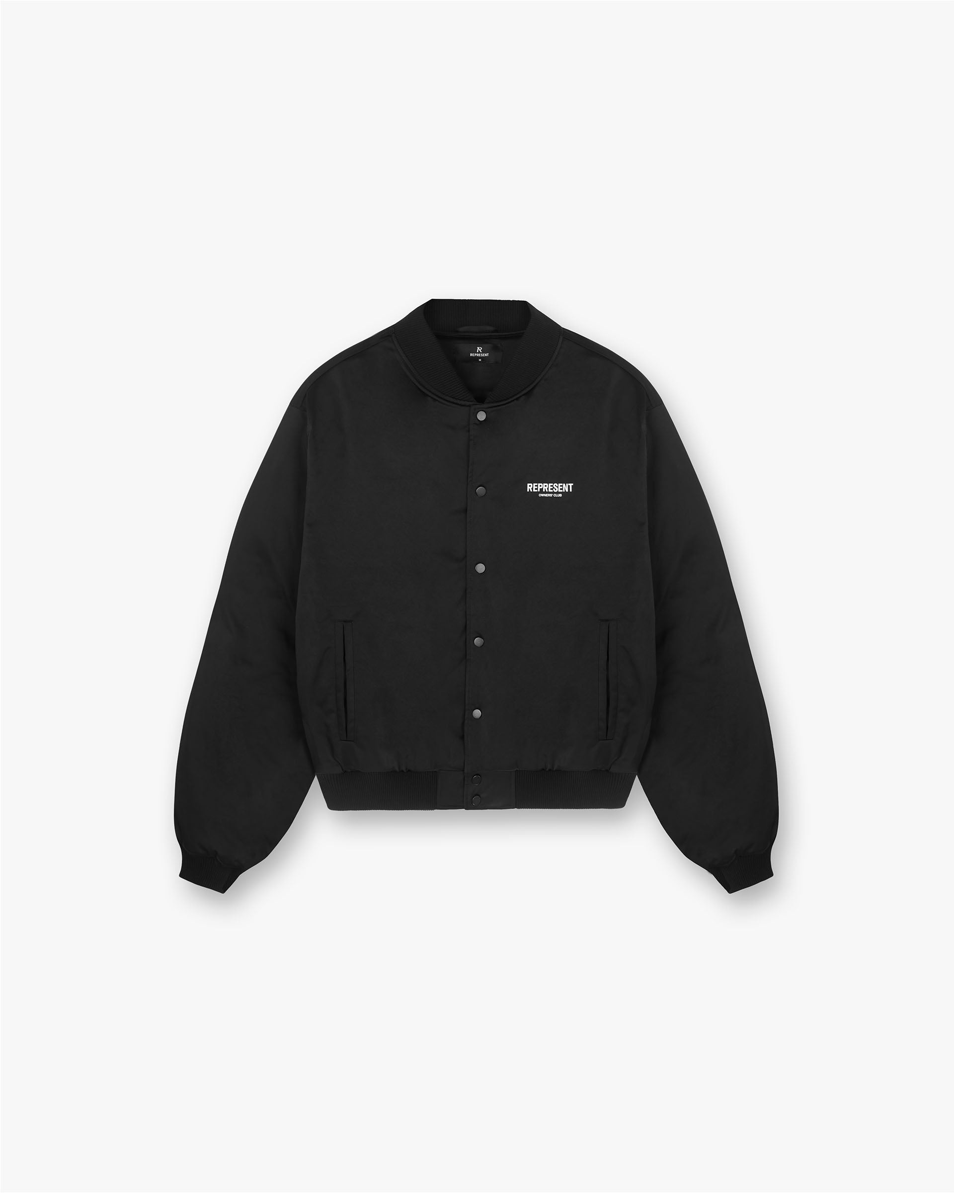 Represent Owners Club Souvenir Jacket - Black | Vintage Baseball Style Varsity Jacket for Men & Women | Perfect for Streetwear, Casual Outfits & Hip Hop Fashion