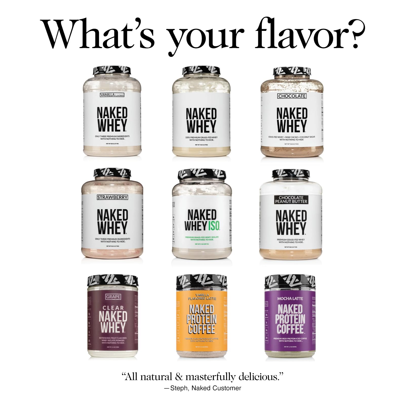 Naked Whey Chocolate Protein Powder - Grass Fed, Organic, Non-GMO, Soy & Gluten Free - Only 3 Ingredients (Whey, Organic Chocolate, Coconut Sugar) - 24 Servings for Post-Workout Recovery & Healthy Smoothies