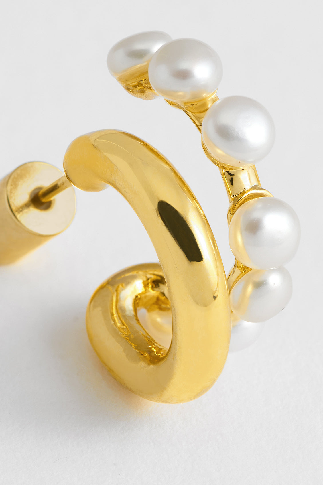 Elegant Pearl Double Illusion Hoop Earrings for Women - Hypoallergenic & Lightweight - Perfect for Weddings, Parties & Everyday Wear