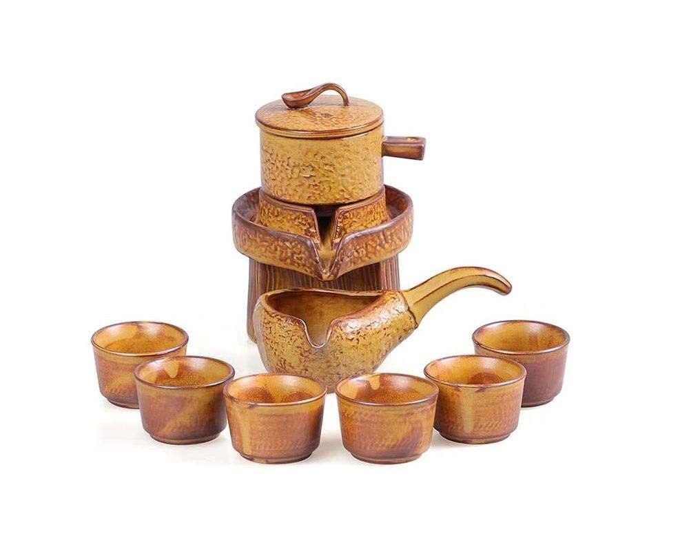 Premium Purple Clay Automatic Kung Fu Tea Set - Handcrafted Stone Mill Teapot with Creative Lazy Design for Home & Office Use | Perfect for Chinese Tea Ceremony, Meditation Spaces & Gift Giving