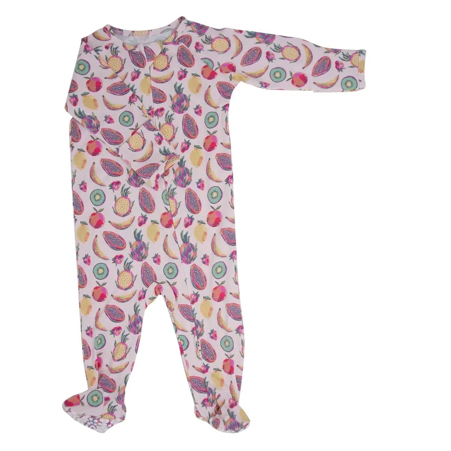 Sweet Bamboo Baby Zipper Footie Pajamas - Soft & Comfortable Tropical Fruits Print Sleepwear for Infants & Toddlers - Perfect for Bedtime, Playtime & Photo Shoots