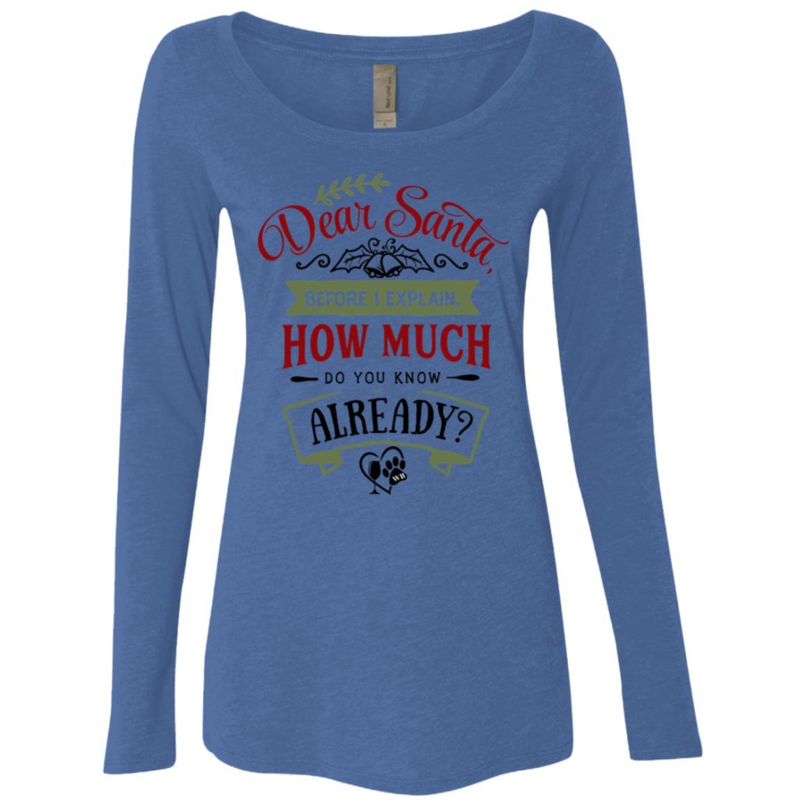 WineyBitches.Co Women's Tri-Blend Long Sleeve Scoop Neck T-Shirt - Soft & Comfortable Casual Wear for Everyday Outfits