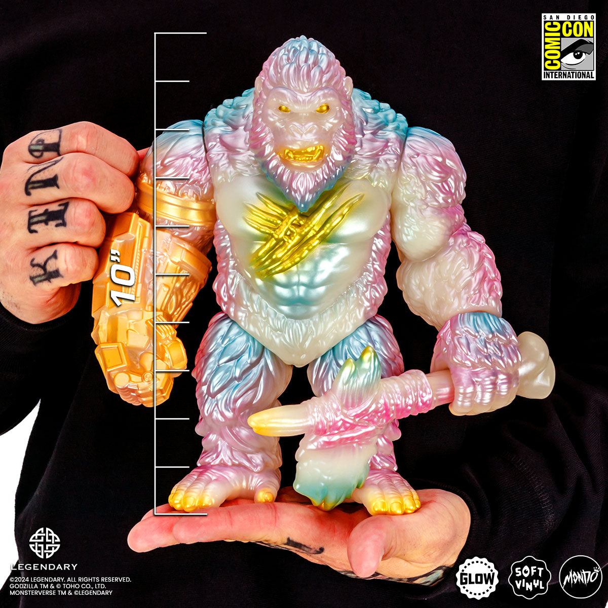 Godzilla vs Kong: The New Empire Kong Soft Vinyl Collectible Figure - Cherry Blossom Glow in The Dark Edition - Perfect for Movie Fans, Anime Collectors & Home Decor Display