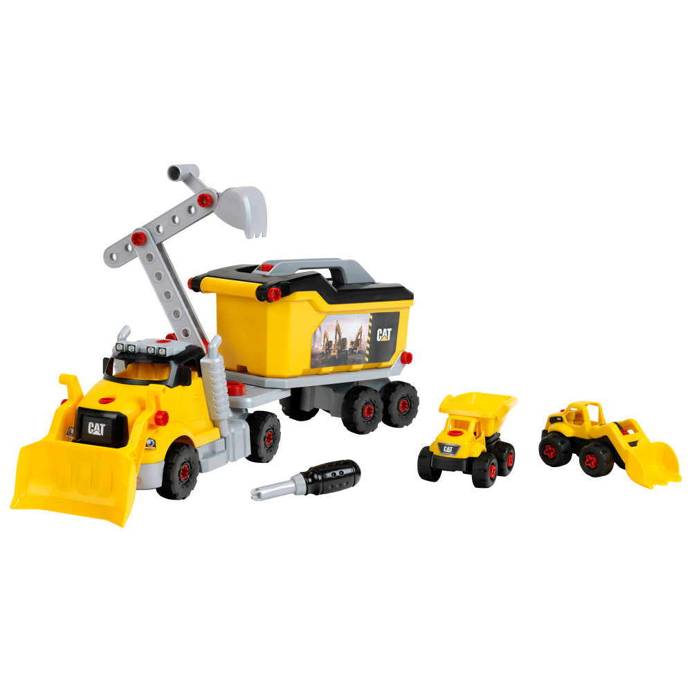 Theo Klein CAT 4-in-1 Screw Truck Construction Toy Set for Kids - Interactive Building Toy for Pretend Play & Early STEM Learning - Perfect for Construction-Themed Playtime & Educational Gifts