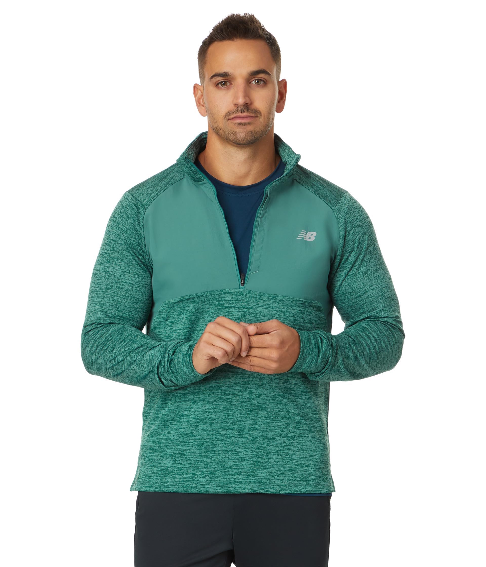 New Balance Men's Athletic Heat Grid 1/2 Zip Pullover - Lightweight Performance Running & Training Top for Gym, Jogging & Outdoor Sports