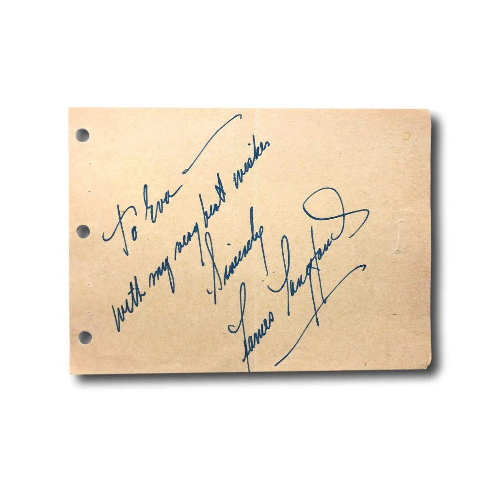 Frances Langford Hand Signed Album Page with JSA COA - Authentic Autograph of Vintage Hollywood Actress - Perfect for Collectors, Framing, and Memorabilia Displays