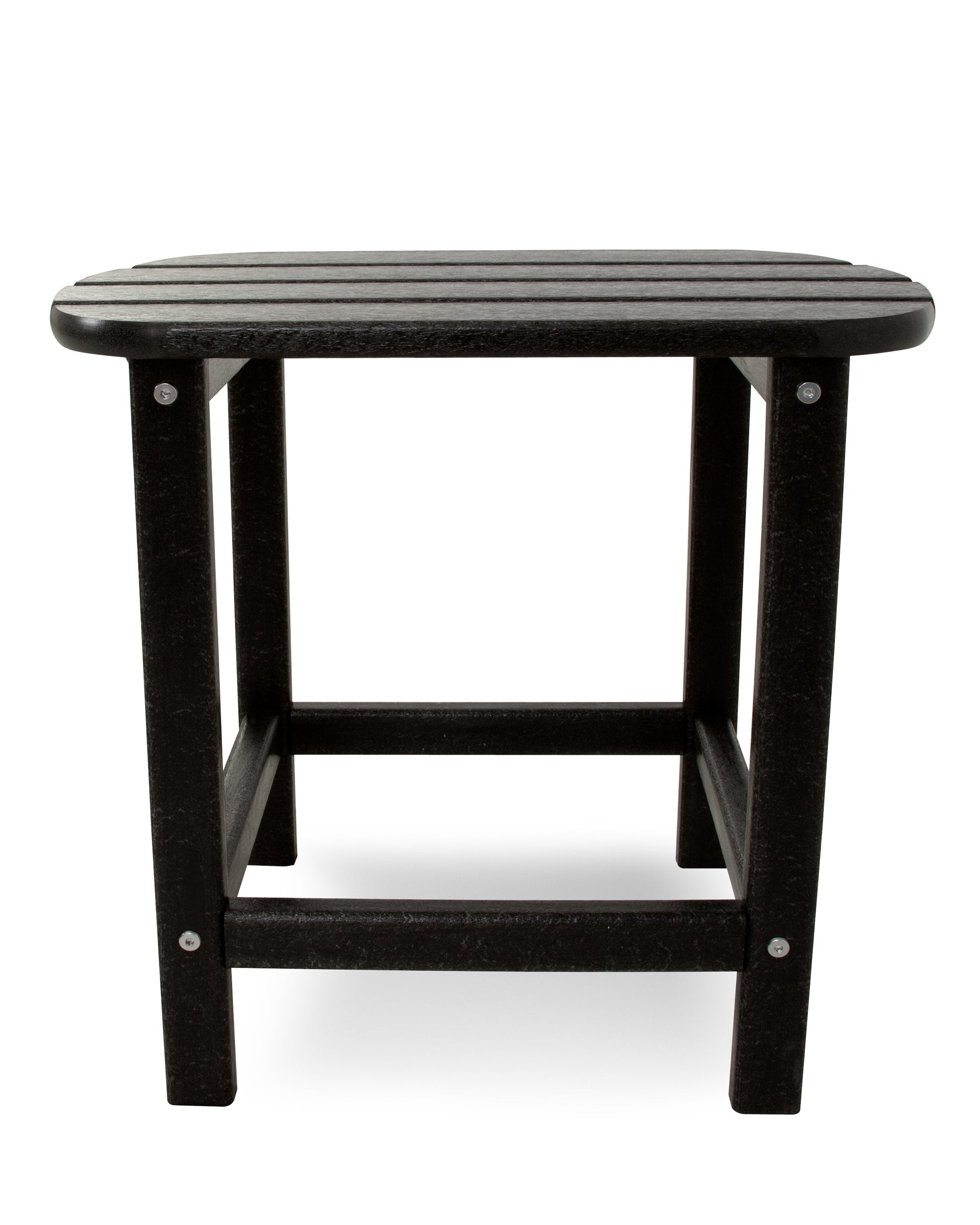 Polywood Black South Beach 18-Inch Side Table - Outdoor Patio Furniture for Poolside, Garden & Deck Use