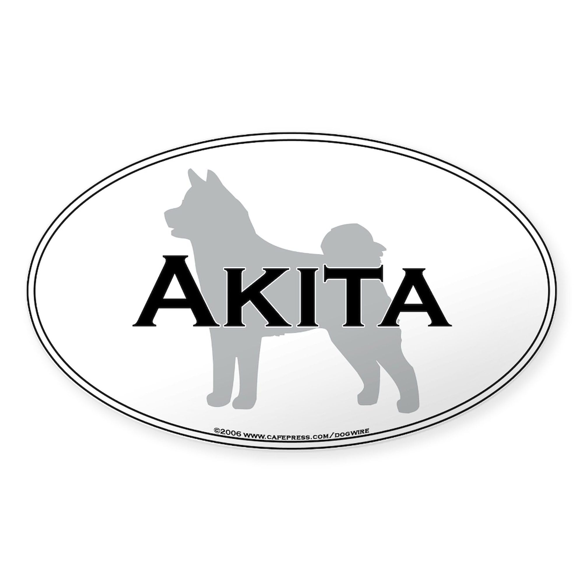 Akita Oval Car Bumper Sticker - Durable Decal for Cars & Laptops