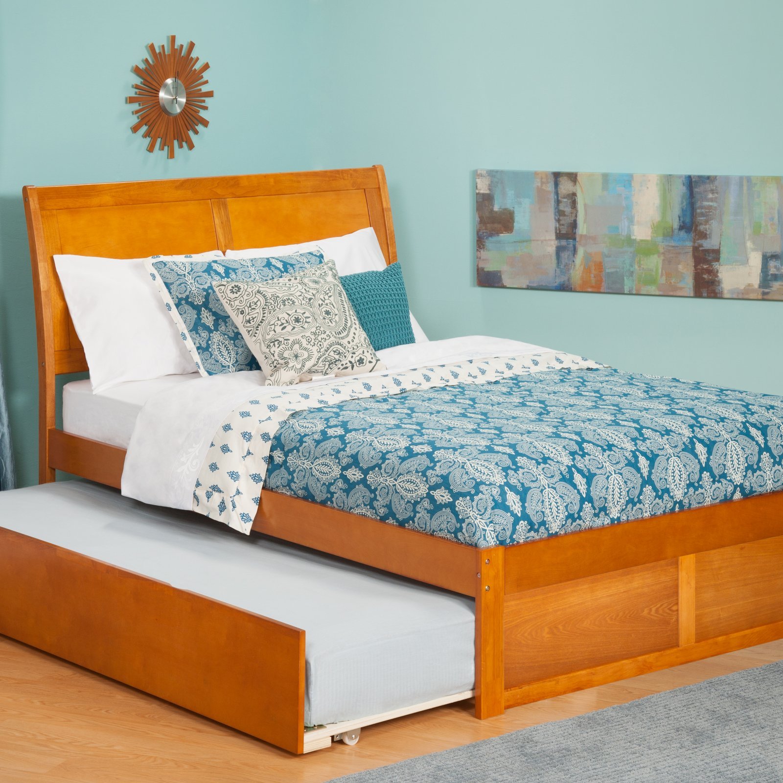 AFI Portland Full Platform Bed with USB Charger - Espresso Wooden Bed Frame for Modern Bedroom, Easy Assembly & Space Saving Design