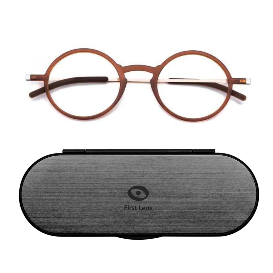 Blue Light Blocking Reading Glasses - Slim Round Frame for Men & Women - Anti-Eye Strain Computer Glasses for Office, Gaming & Digital Screen Use