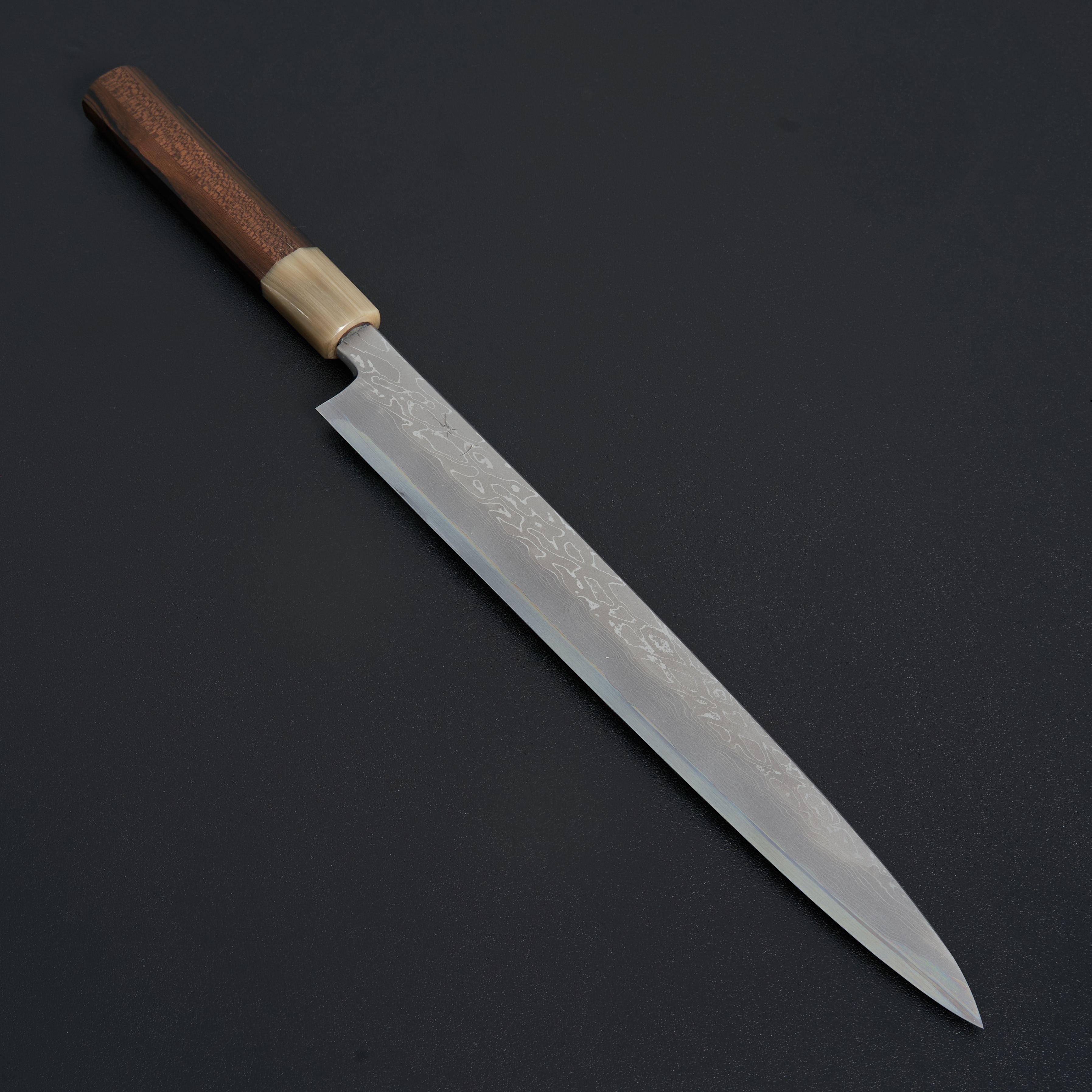 Hitohira Kikuchiyo Mosuke Kikko Blue #1 Yanagiba 300mm Sushi Knife - Ziricote Wood Handle with Saya - Premium Japanese Chef Knife for Sushi, Sashimi & Fine Slicing