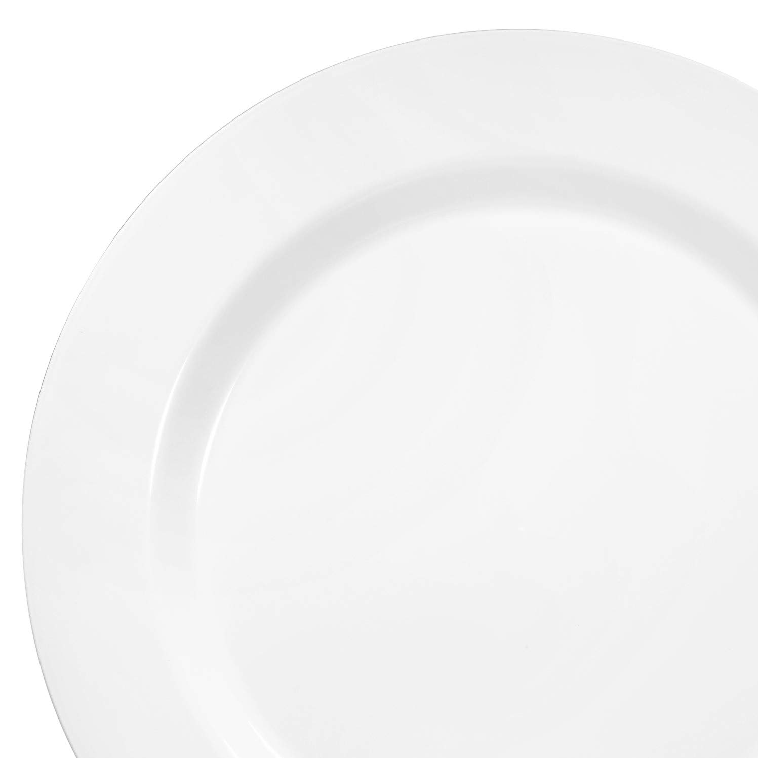 40-Pack Heavyweight Disposable Plastic Plates - 9'' White Luncheon Plates for Weddings, Parties & Events - Durable Elegant Dinnerware for Catering, BBQs & Special Occasions