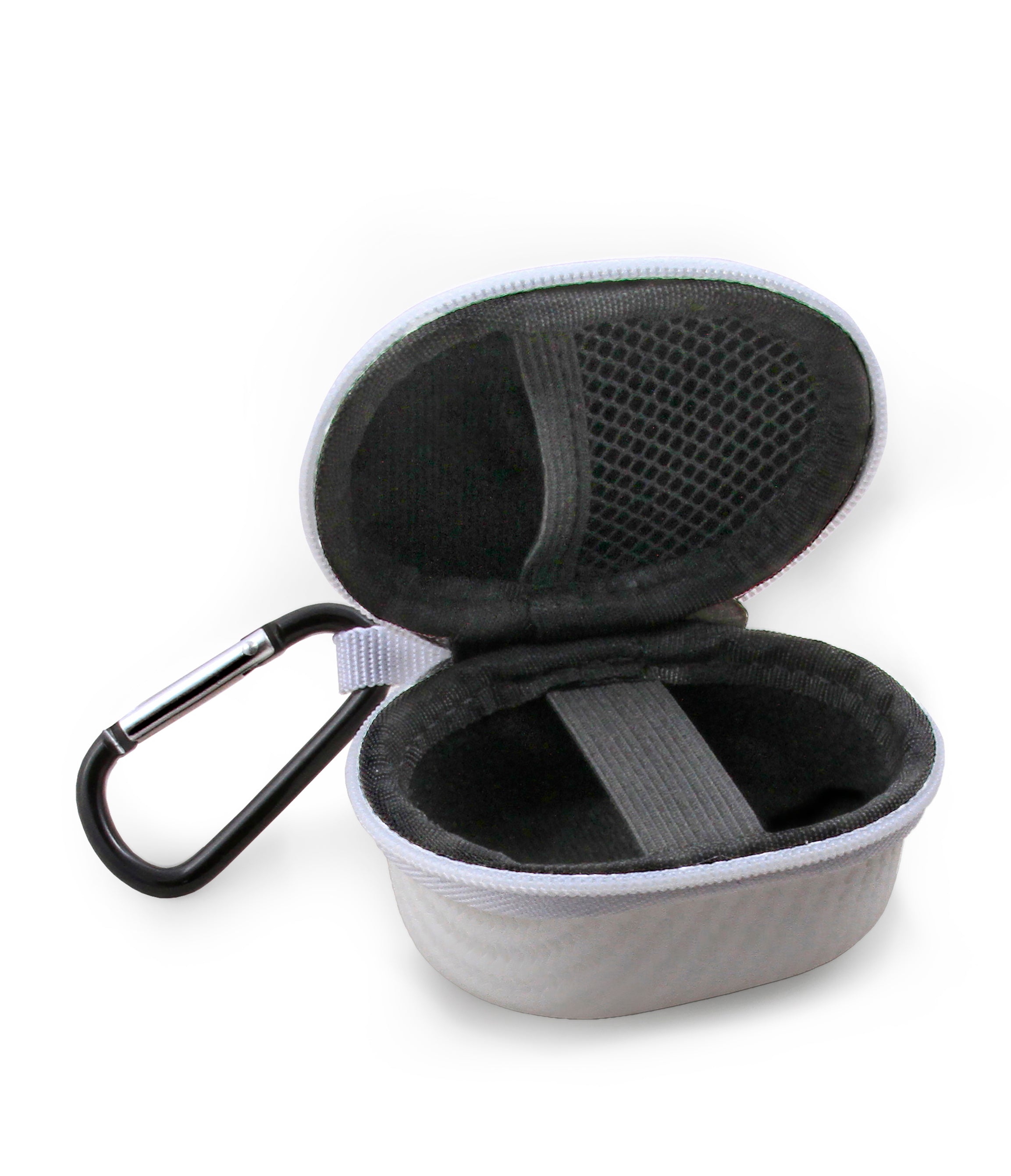 CASEMATIX 3.25 Inch Hard Shell EVA Travel Case with Carabiner Clip - Waterproof Protective Storage for Small Accessories (Fits 3 x 1.75 x 1.5 Inch Items) - Perfect for Travel, Camping, Hiking & Outdoor Gear Organization