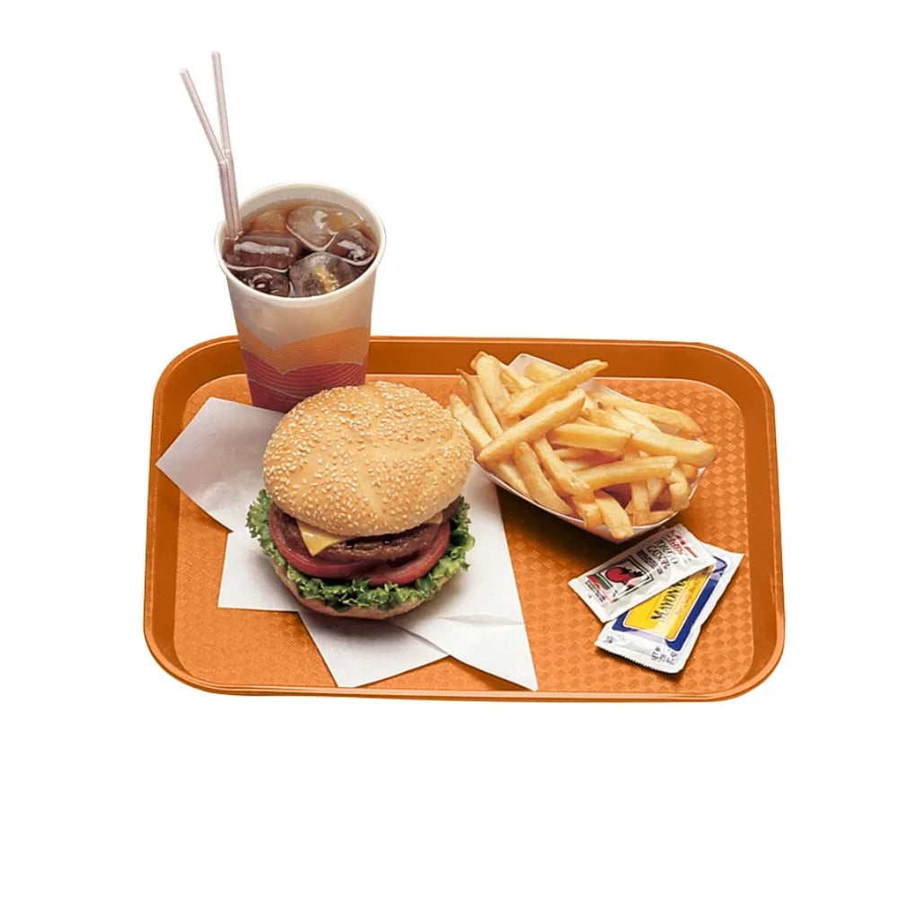 Cambro 14 x 18 Inch Orange Fast Food Tray - Durable Commercial Serving Tray for Restaurants, Cafeterias & Catering (12-Pack) - Perfect for Food Service, Buffets & Meal Prep